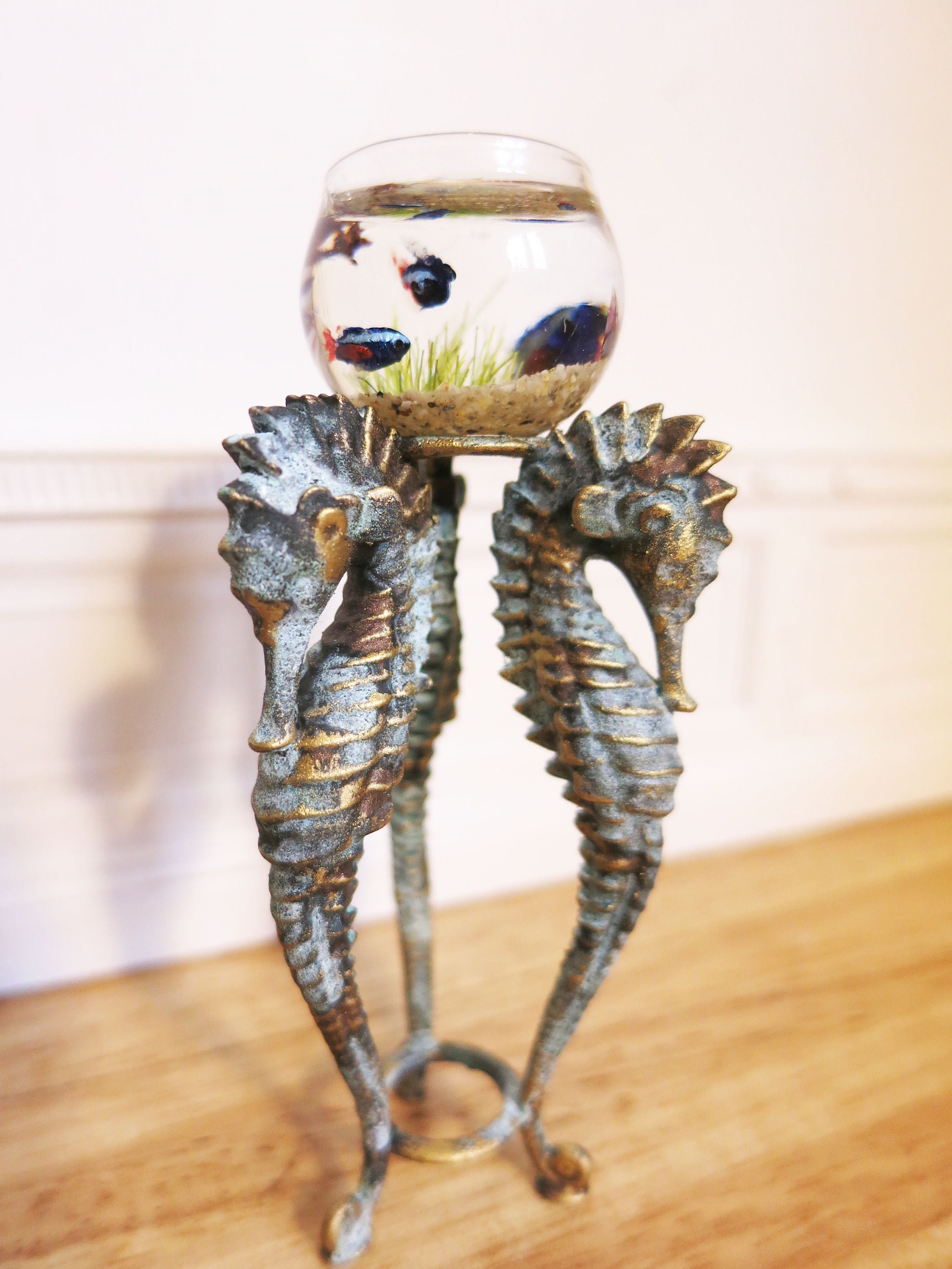 Vintage Seahorse Stand for Fishbowl Original Design only the Stand, Fishbowl is Not Included Etsy