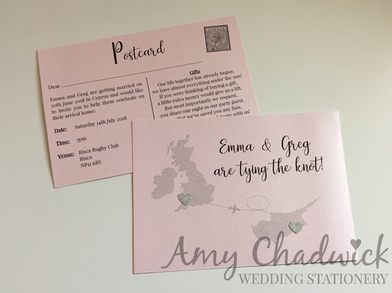 postcard wedding invitations