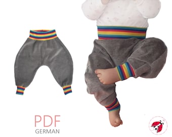 PDF Babyhose "Pomp!" Gr. 50-98 - Schnittmuster Nähanleitung Beamerdatei