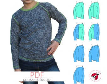 pdf - SHIRT "Super Basics" sewing pattern Gr. 92-164 (18 month - 16 years)