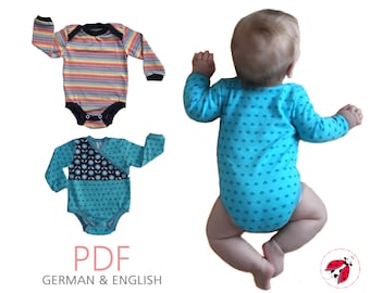 pdf - 2x BODYSUIT-Basics sewing patterns Gr. 44-104 (Sizes Preemie-4T)