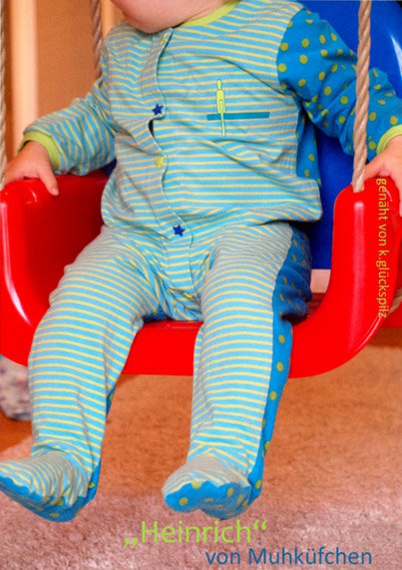 pdf Sizes Newborn-5T coverall romper Heinrich sewing pattern Gr.50-110