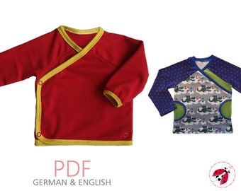 PDF Wickelshirt "Wickeldinger" Gr. 50-92 - Schnittmuster Nähanleitung Beamerdatei