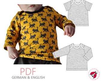PDF Shirt "Amerika" Baby Kinder Gr. 50-110 - Schnittmuster Nähanleitung Beamerdatei