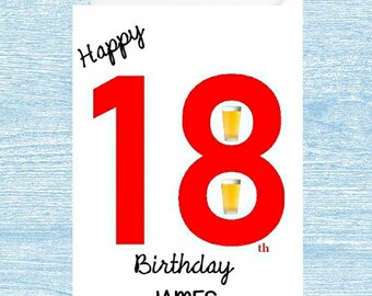 Personalised 18th Birthday Card for Him - 18 - Eighteen Years Old - Son Grandson Nephew - Boy - Teenager