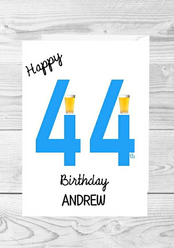 44th Birthday Card 44 Years Ago Today Date Personalised 44th