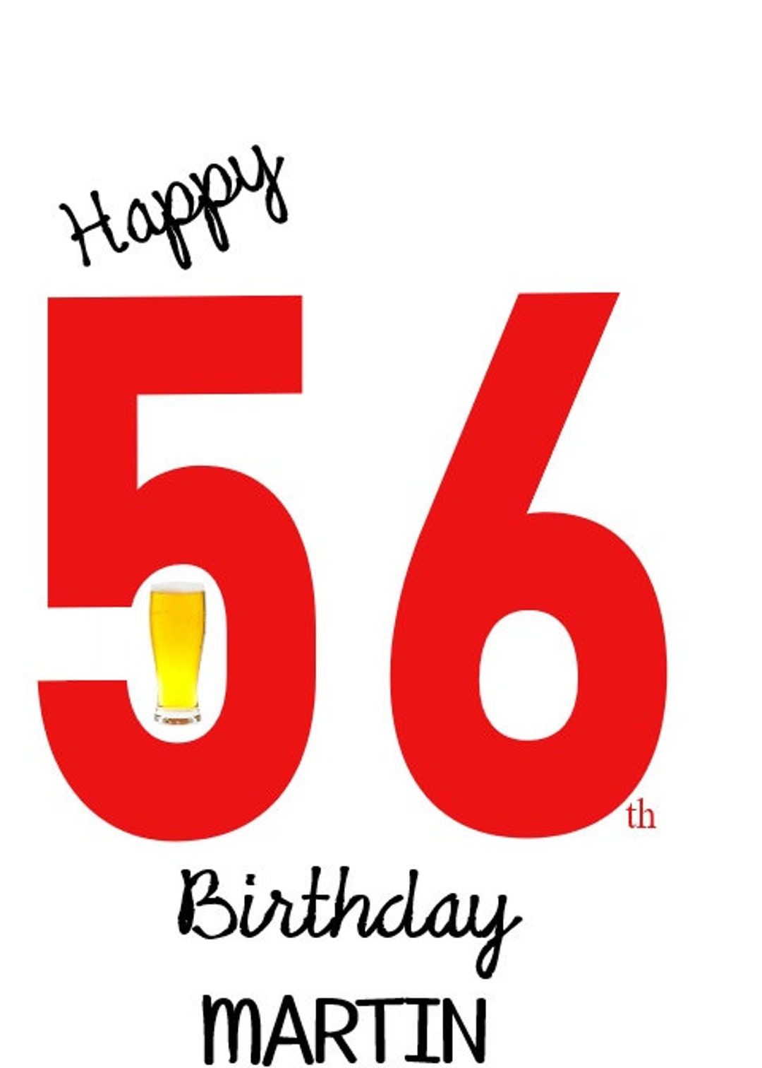 Personalised 56th Birthday Card for Him 56 Fifty Six Years - Etsy