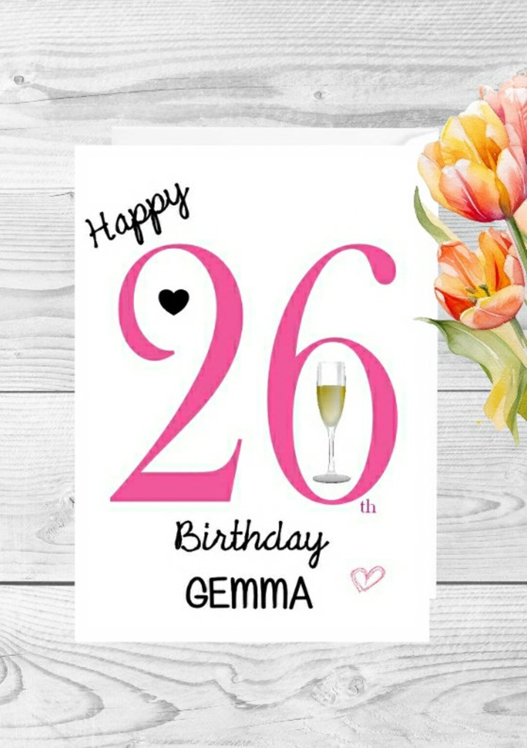 Personalised 26th Birthday Card for Her - 26 - Twenty Six Years Old ...