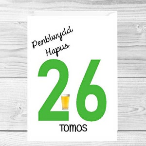 Biglietto personalizzato per il 26° compleanno gallese per lui - Penblwydd Hapus - 26 anni - Figlio nipote nipote fratello fidanzato