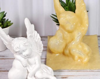 Betongießform aus Latex romantischer Engel mit Herz I Gießform für Keramikgießpulver I Keraflott und Raysin Ideen I Betondeko selbst machen