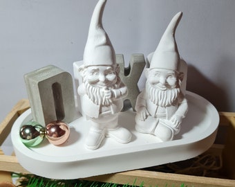 Set of 2 casting molds latex molds for decorative figures 2 small gnomes / dwarves set (161/162) great for relief casting compounds such as Keraflott and Raysin