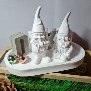 Set of 2 casting molds latex molds for decorative figures 2 small gnomes / dwarves set (161/162) great for relief casting compounds such as Keraflott and Raysin