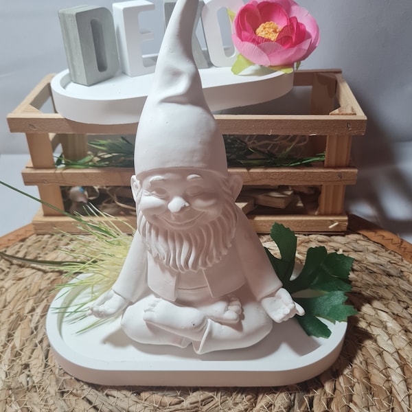 Moule 3D en latex, moule en latex, moule en latex, moule en béton pour figurines, Raysin, sculptures de nain méditant, gnome, gnome (182)