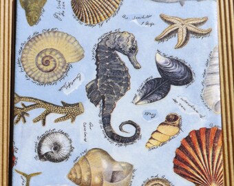 Decorative handmade ceramic Dekofliese, wall tile Maritime Seahorse (051) gift, tapestry, tiles, decoration, home decor