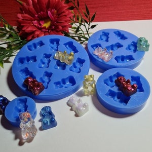 Gummibärchen 02 Silikonform Mold für Schmuck, Ohrringe, Ketten, geeignet für Epoxidharz, Seife, Wachs und vieles mehr