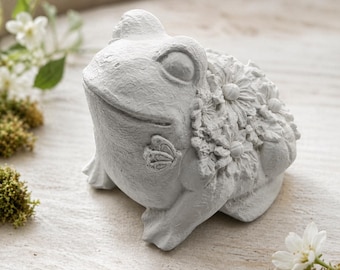 Latex Betongießform Frosch sitzend mit Blumen