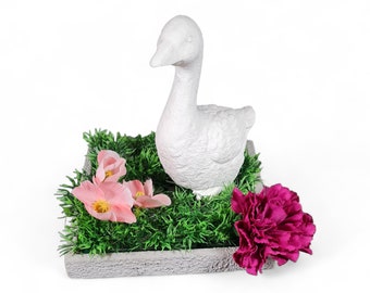 Latex mold concrete goose figure - casting mold goose 15.9 cm - Raysin casting mold for garden ideas & DIY - concrete casting mold small - casting mold latex goose