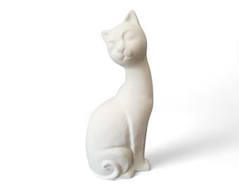 Handgefertigte Latexform für eine elegante sitzende Katze – Vollform zum Gießen mit Beton, Raysin oder Keraflott