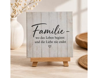 Familie Spruchfliese aus Keramik, 15 × 15 cm