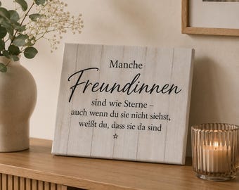 Freundinnen Spruchfliese aus Keramik, 15 × 15 cm