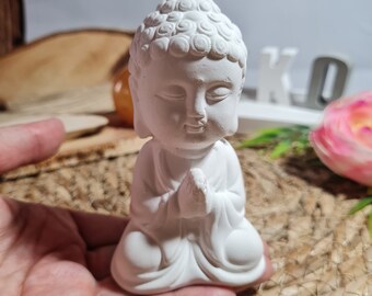 Handmade Latex Mold Concrete Mold Cute Buddha Praying (120)