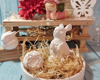 Latex full-form casting mold Latex mold Concrete casting mold Latex mold Casting mold for sculptures Sitting rabbit Bunny 128