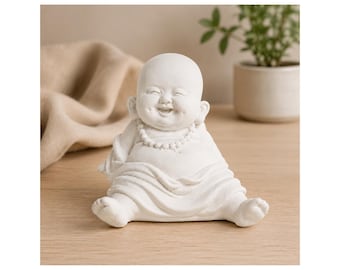 Laughing Buddha Latex Casting Mold for Concrete Raysin Plaster, Happy Baby Buddha Decor, approx. 7 x 8 cm, Handmade Germany