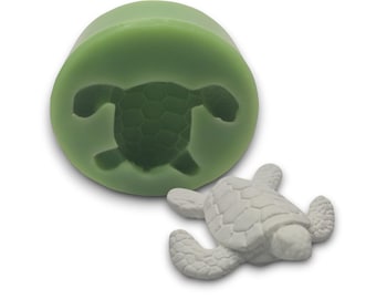 Handmade silicone mold for cute little turtle creations, silicone casting mold for small turtles suitable for relief casting compound and much more.