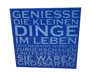 Ceramic picture tile with the saying "Enjoy the little things in life" | Tile with motif | Wall decoration | Gift idea | Tile with saying