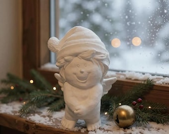 Betongießform aus Latex Engel mit Mütze (342) I Weihnachtsengel I Gießform für Keramikgießpulver I Keraflott und Raysin Ideen I Betondeko