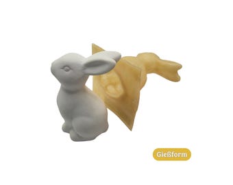 Latex Gießform sitzender Hase für Raysin & Beton