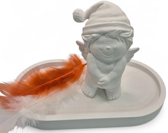 Betongießform aus Latex Engel mit Mütze (342) I Weihnachtsengel I Gießform für Keramikgießpulver I Keraflott und Raysin Ideen I Betondeko