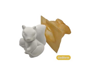 Latexform Eichhörnchen – 3D-Gießform für Beton/Raysin