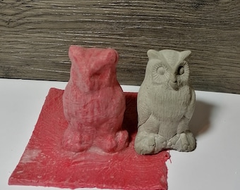 Handmade Latex Full Form Casting Mold Latex Mold Concrete Casting Mold Latex Mold Casting Mold for Sculptures Little Owl (138)