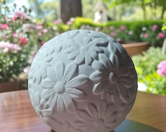 3D flower ball casting mold / latex casting mold for concrete / flower casting mold garden decoration / garden ball decoration spring / ball with flowers 01