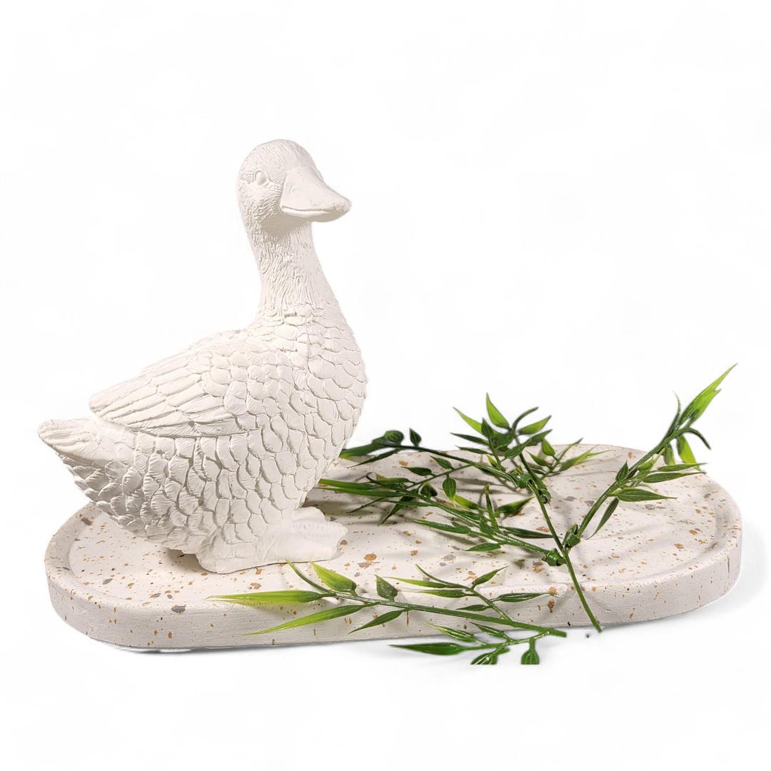 3 Weiße Gänse-Figuren Aus Harz – Bauernhof-Deko Für Tisch, Garten & Regal – Handbemalt & Detailreich