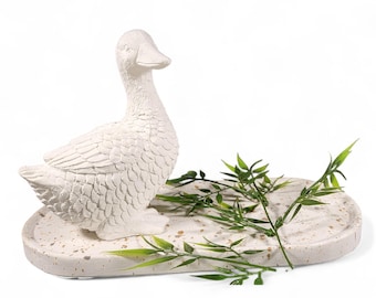 Concrete casting mold made of latex goose figure (225) I Goose I Goose 14.5 cm high – for ceramic casting powder, Keraflott idea | Raysin idea I Pouring concrete I