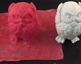 Handcrafted Latex Full Form Casting Mold Latex Mold Concrete Casting Mold Latex Mold Casting Mold for Sculptures Owl Uhu Owl hear nothing (052)