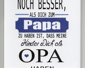 Decorative ceramic Dekofliese, wall tile saying papa... (085) Father's Day gift, tapestry, tiles, Decoupage, home culture