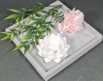 Handmade latex full-form casting mold latex mold concrete casting mold latex mold casting mold for sculptures tealight holder flower lotus blossom 01