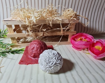 Handmade latex full-form casting mold latex mold concrete casting mold latex mold casting mold for sculptures small half rose ball (168)