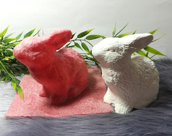Handmade latex full-form casting mold latex mold concrete casting mold latex mold casting mold for sculptures Easter rabbit bunny sitting 03