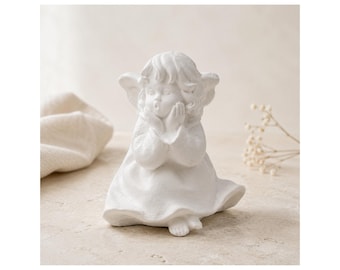 Angel Casting Mold Latex for Concrete Raysin Plaster, sitting Guardian Angel Decor Gift, Size approx 9 x 8 cm, Handmade Germany