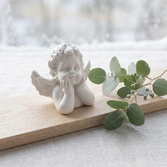 Engel mit Kopf in Händen Silikonform Mini · Gießform Engel für Beton Raysin Keraflott · Miniatur Engelsfigur selber gießen