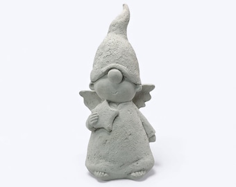 Latex casting mold for gnome with star (068) I Casting concrete I Casting mold for ceramic casting powder I Keraflott Raysin idea I DIY concrete decoration