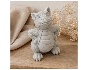 Dragon Casting Mold Latex for Concrete Raysin Keraflott, small dragon garden figure, approx 7 x 4.5 cm, Handmade Germany