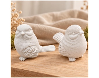 Little Bird and Tit Bird Latex Molds for Concrete Raysin Keraflott, Bird Pair Garden Spring Decor Mold approx. 8 x 5 cm, Handmade Germany