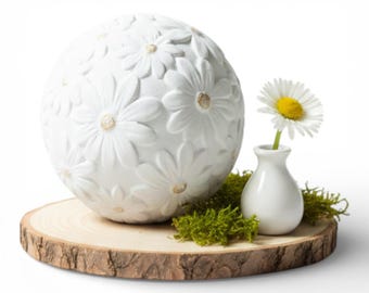 Latexform Blumenkugel – 3D-Gießform Blumenrelief