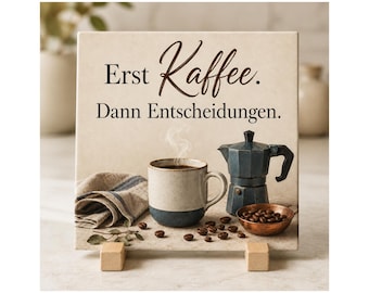 Coffee First Then Decisions Quote Ceramic Tile Coffee Lover Gift Handmade