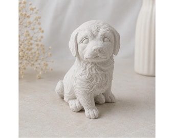Sitting puppy latex casting mold for concrete Raysin Keraflott – garden decoration outdoor home decoration – approx. 12×6 cm – Handmade Germany